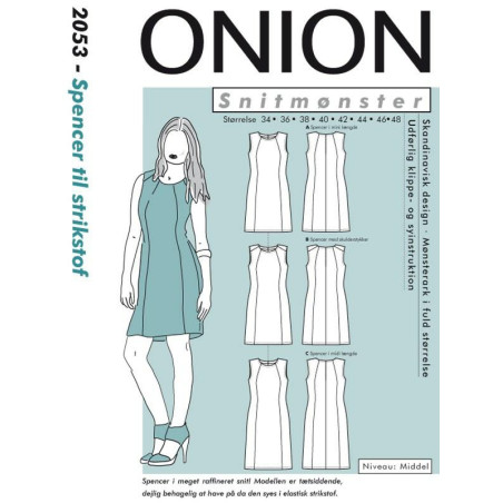 Spencer til strikstof onion snitmønster 2053