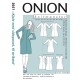 Kjole med sidepanel til strikstof onion snitmønster 2051