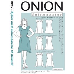 Kjole m/kimonoærmer til strikstof Onion snitmønster