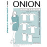 Kjole/tunika til strikstof onion snitmønster 2048