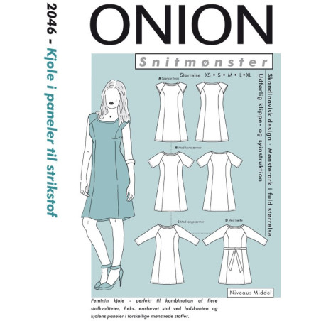 Kjole i paneler strikstof onion snitmønster 2046