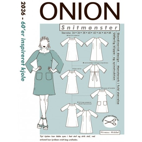 60´er inspireret kjole onion snitmønster 2036