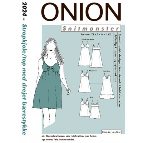 Kjole top med drejet bærestykke onion snitmønster 2024