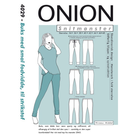 Buks med smal fodvidde onion snitmønster 4029