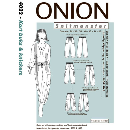 Kort buks og Knickers onion snitmønster 4022
