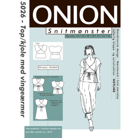 Top/kjole m/vingeærmer onion snitmønster 5026