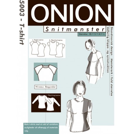 T-shirt m/ raglanærmer onion snitmønster 5003
