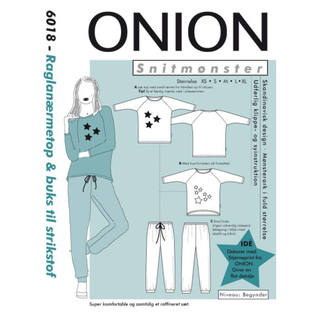 Top m/raglanærme & buks onion snitmønster 6018