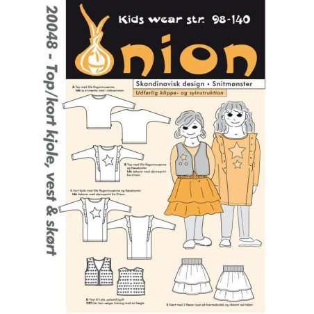 Kjole vest og skørt onion snitmønster 20048