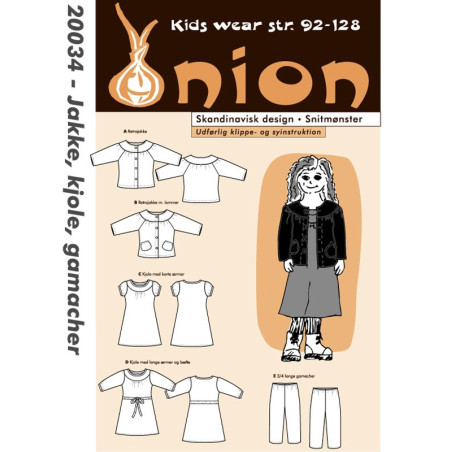Jakke, kjole og gamacher onion snitmønster 20034