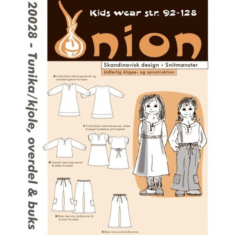 Tunika/kjole, overdel og bukser onion snitmønster 20028