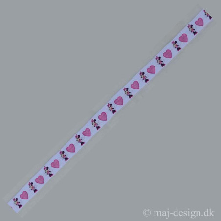 Foldeelastik Minnie m/Hjerte 15mm bred