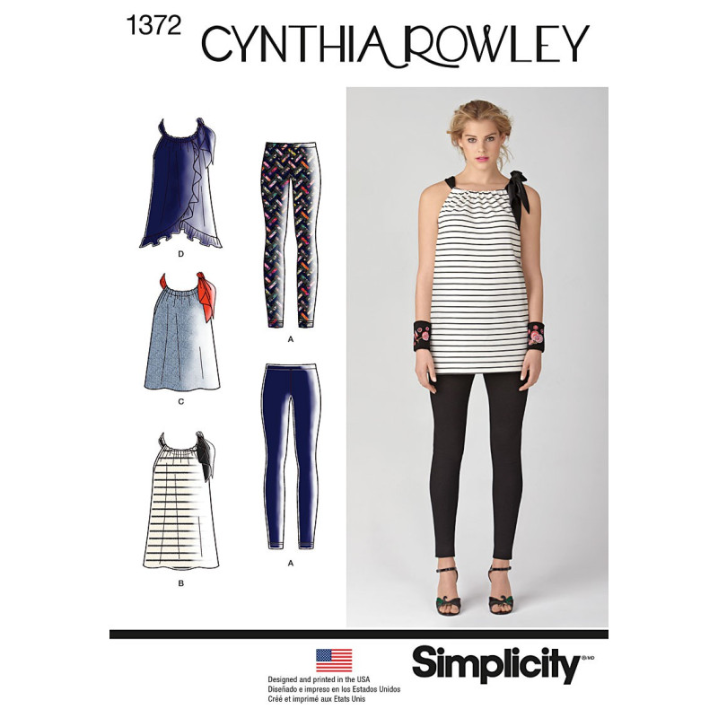Leggings og tunika snitmønster Cynthia Rowley Leggings og tunika snitmønster Cynthia Rowley