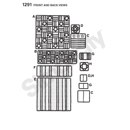 Tæpper og puder flere varianter snitmønster