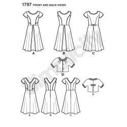 Kjole AmazingFit også plusmode snitmønster 1800