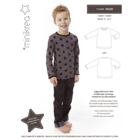 T-shirt 0-10 år Minikrea snitmønster 50220
