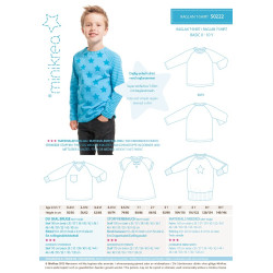 Raglan T-shirt 0-10 år Minikrea snitmønster 50222