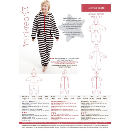 Jumpsuit 0-10 år Minikrea snitmønster 50440