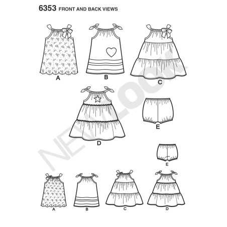Babykjole snitmønster New Look 6353 easy