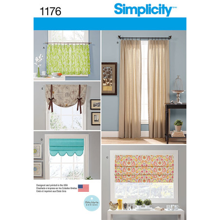 Gardin og gardinkapper Simplicity snitmønster 1176