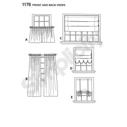 Gardin og gardinkapper Simplicity snitmønster 1176