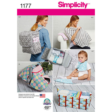 Sutte kæde og pusletaske Simplicity snitmønster 1177