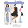 Kjole 4 varianter Simplicity snitmønster 1195