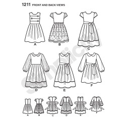 Pigekjole 6 varianter Simplicity snitmønster 1211