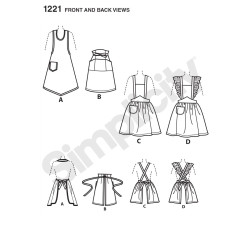 Vintage/retro forklæde Simplicity snitmønster 1221