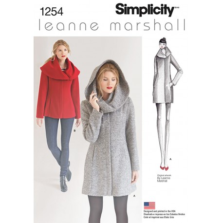 Kort frakke og jakke Simplicity snitmønster 1254