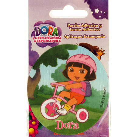 Strygelap Dora på cykel ø 7,5 cm