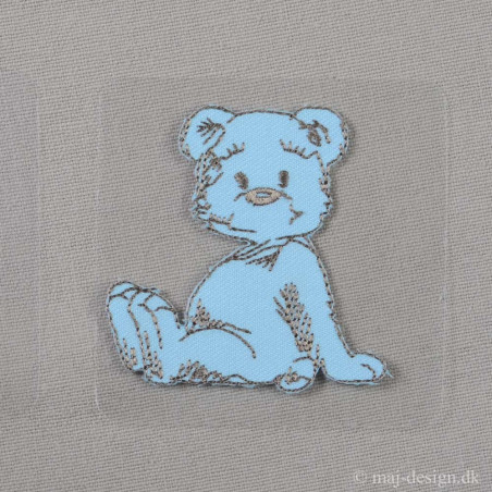Lyseblå Bjørn 5,5x5 cm Strygemærke
