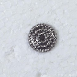 Metal knap med øje oxyderet sølv 17mm