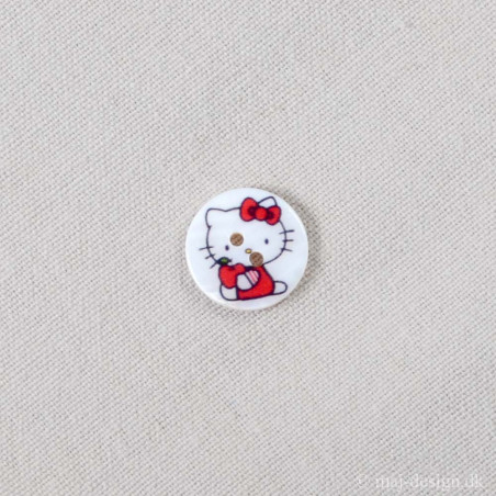 Hello Kitty Perlemor Hvid 18mm