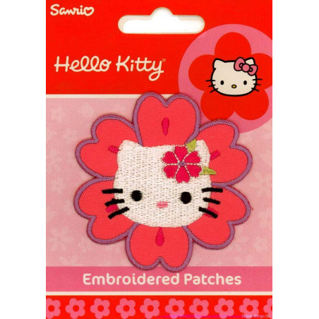 Hello Kitty som Blomst Ø 6,5 cm strygemærke