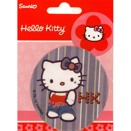 Hello Kitty med blå sløjfe PRINTET strygelap