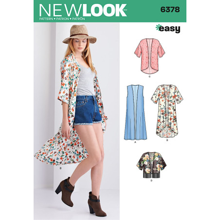 Kimono/vest New look snitmønster  easy 6378