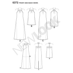 Kjole m/halterneck stof eller kæde new look snitmønster easy 6372