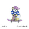 Stor Bjørn på Lilla Skateboard strygemærke