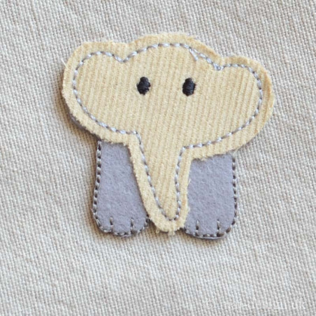 Grå Elefant strygemærke 