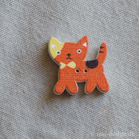 Træ Knap 2-hul Kat