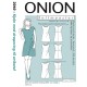 Kjole med drapering til strikstof Onion snitmønster 2060