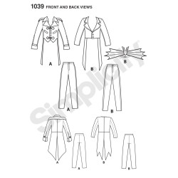 Herre kostume snitmønster Simplicity 1039