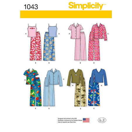 Børne tøj dreng/pige snitmønster simplicity 1043