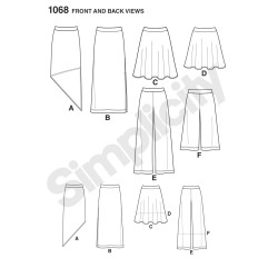 Nederdel og bukser snitmønster Simplicity 1068
