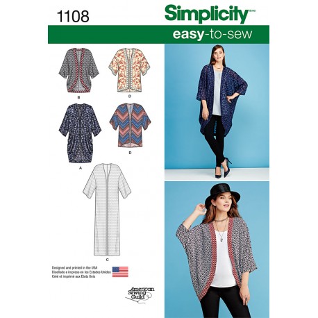 Kimono snitmønster Simplicity 1108