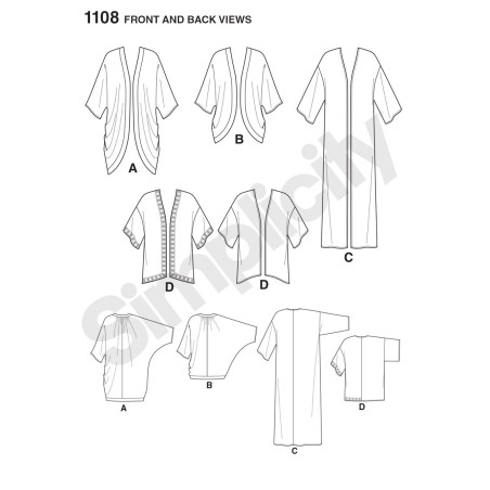 Kimono snitmønster Simplicity 1108