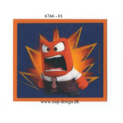 Inside Out Vrede Printet strygemærke / Strygelap 6x6,5 cm