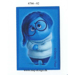 Inside Out Sorg Printet strygemærke / Strygelap 7x4,5 cm