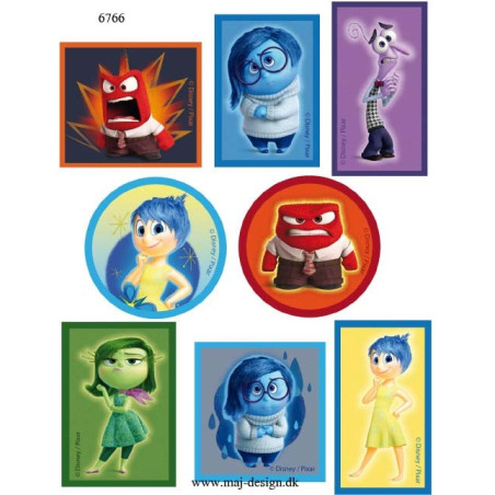 sæt med 8 stk. Inside out Printet Strygemærke, strygelapper